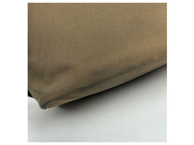 Jacquard Sac à dos en toile et cuir beige marron Prada - vue 4