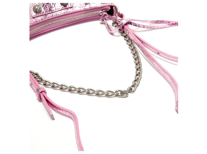 Borsa a Spalla Mini Le Cagole di Balenciaga Rosa Metallico - vista 12