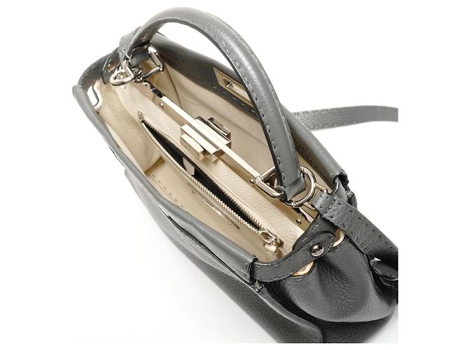 Fendi Peekaboo graue Lederhandtasche Braun - Ansicht 11