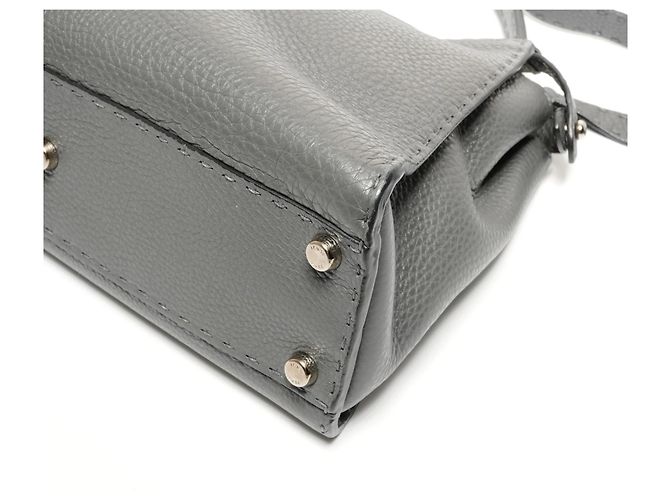 Fendi Peekaboo graue Lederhandtasche Braun - Ansicht 6