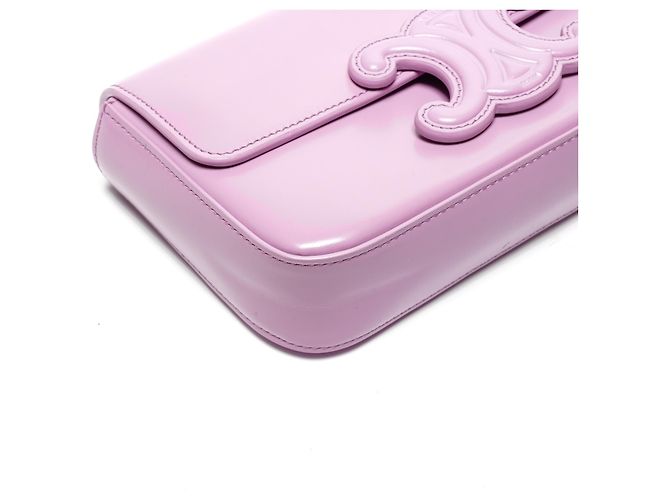 Céline Borsa a spalla Celine Triomphe in pelle di vitello rosa - vista 5