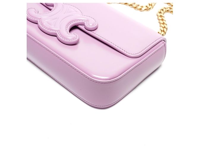 Céline Borsa a spalla Celine Triomphe in pelle di vitello rosa - vista 6