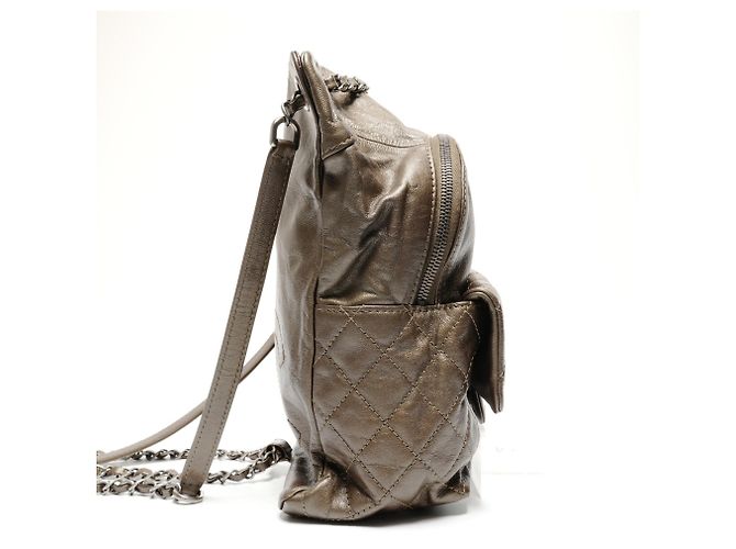 Chanel Lammnappa Matelassé Rucksack in Khaki - Ansicht 3