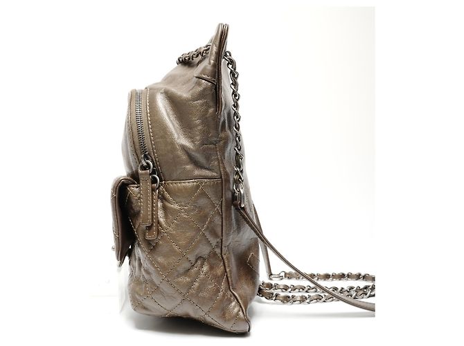 Chanel Lammnappa Matelassé Rucksack in Khaki - Ansicht 4