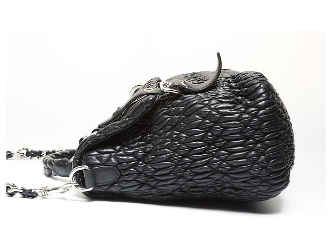 Borsa a Spalla Matelassé Miu Miu in Nero - vista 3