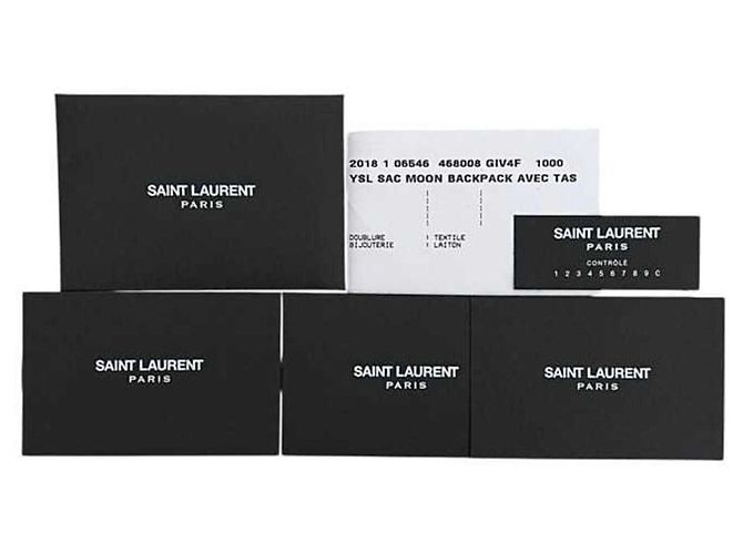 Zaino in tela e pelle nera Saint Laurent Paris Nero - vista 11