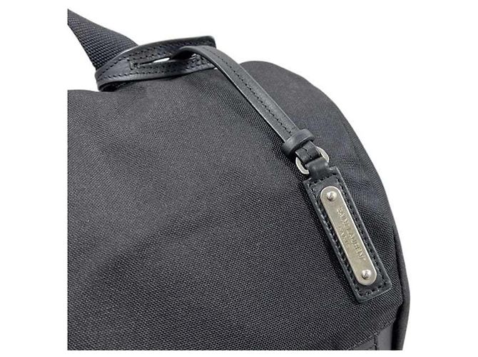 Zaino in tela e pelle nera Saint Laurent Paris Nero - vista 8