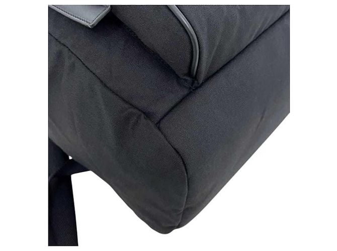 Zaino in tela e pelle nera Saint Laurent Paris Nero - vista 9