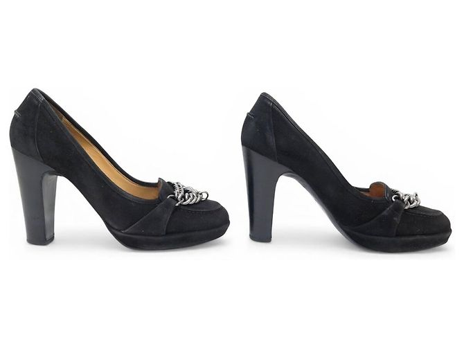 Hermès HERMES CHAINE 36 SCHWARZE SAMT-PUMPS - Ansicht 3