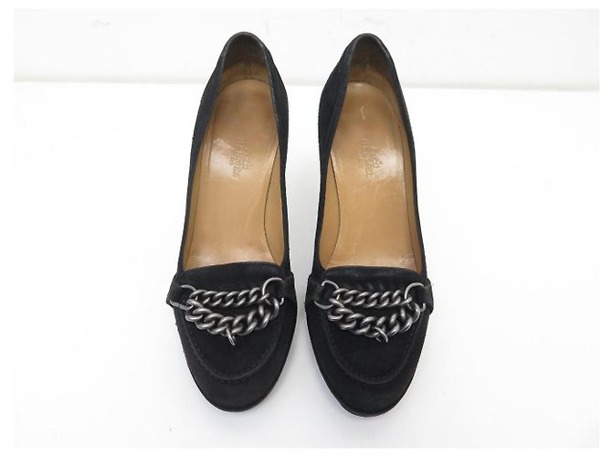 Hermès HERMES CHAINE 36 SCHWARZE SAMT-PUMPS - Ansicht 6