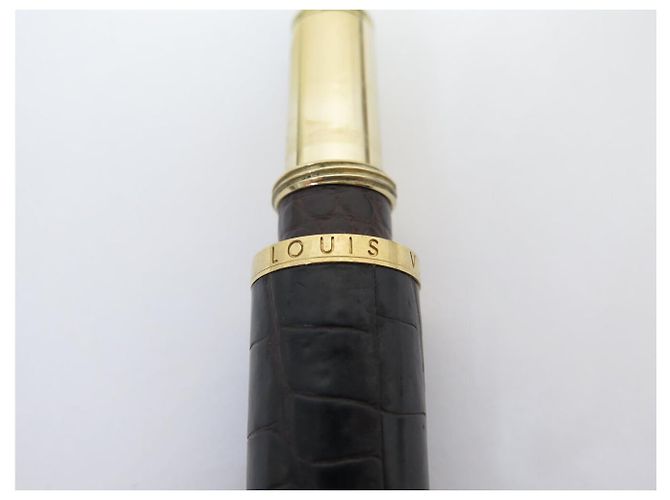 PLUMA LOUIS VUITTON CARGO N73260 EN CUERO DE COCODRILO MARRÓN Castaño - vista 6