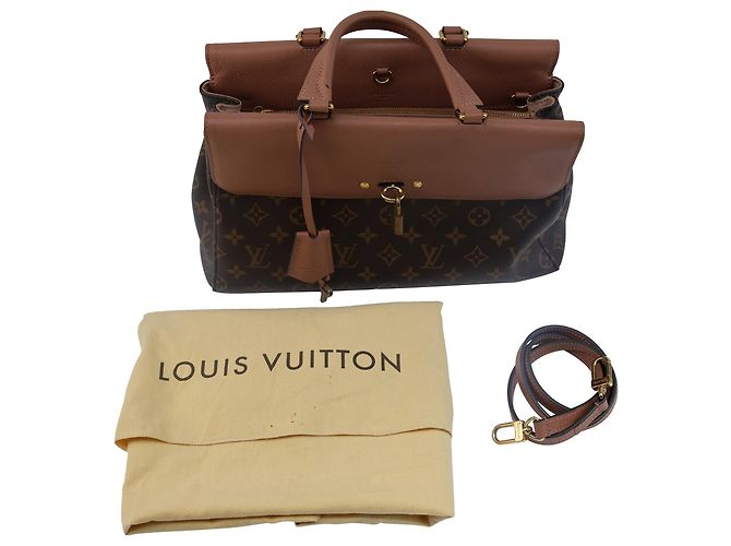 Louis Vuitton Venus Monogram Top Handle Bag in Brown Coated Canvas Red - view 13