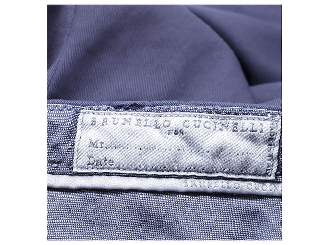 Pantaloni in Gabardine Brunello Cucinelli in Cotone Blu Navy - vista 3