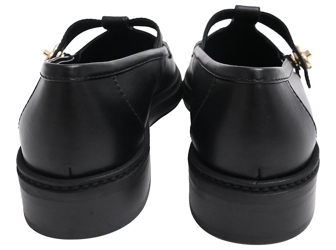 Timeless Mocassini Chanel CC Turnlock in pelle di vitello nera Nero - vista 3