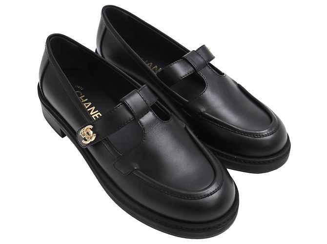 Timeless Mocassini Chanel CC Turnlock in pelle di vitello nera Nero - vista 4