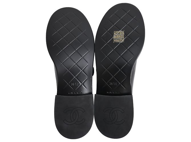 Timeless Mocassini Chanel CC Turnlock in pelle di vitello nera Nero - vista 6