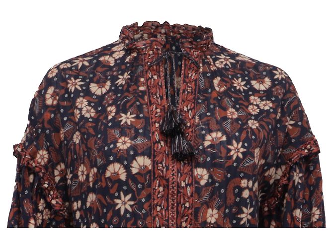 Abito Mini a Stampa Floreale con Frange Marigold di Ulla Johnson in Cotone Multicolore - vista 2