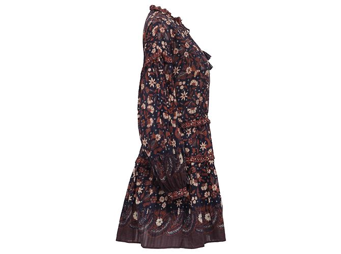 Abito Mini a Stampa Floreale con Frange Marigold di Ulla Johnson in Cotone Multicolore - vista 3