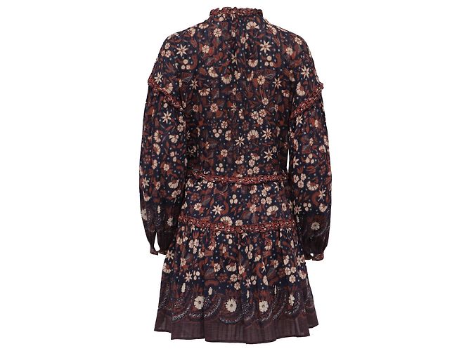 Abito Mini a Stampa Floreale con Frange Marigold di Ulla Johnson in Cotone Multicolore - vista 4