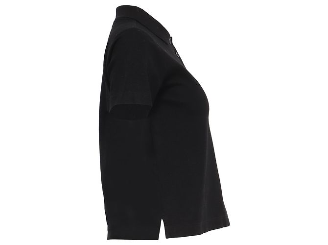 Polo de algodón negro con logo bordado de Burberry - vista 3