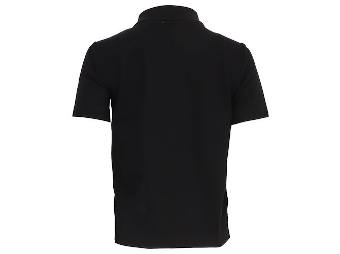 Polo de algodón negro con logo bordado de Burberry - vista 4
