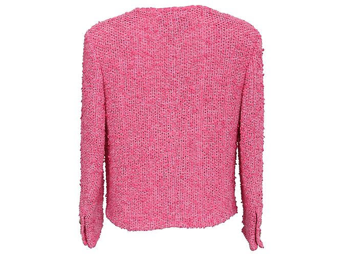 Timeless Jaqueta de padrão tweed rosa em algodão Chanel 2021 - vista 3