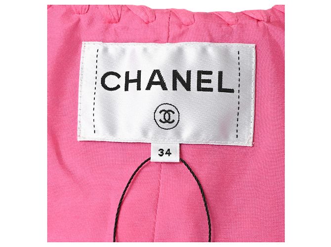 Timeless Jaqueta de padrão tweed rosa em algodão Chanel 2021 - vista 4
