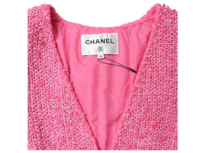 Timeless Jaqueta de padrão tweed rosa em algodão Chanel 2021 - vista 5