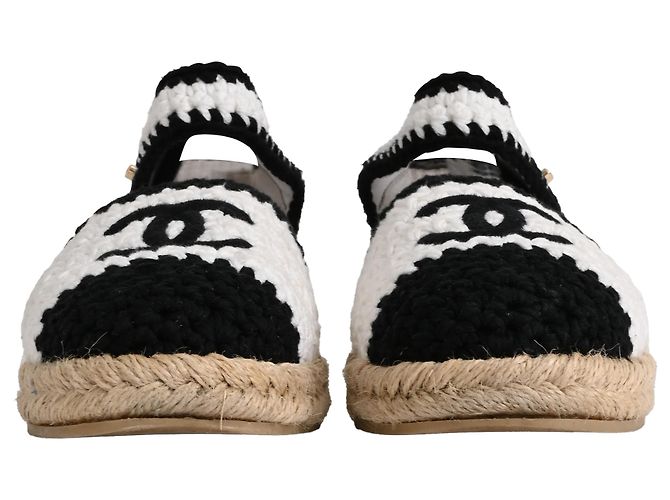 Timeless Espadrilles de algodón blanco con tira trenzada de Chanel - vista 2