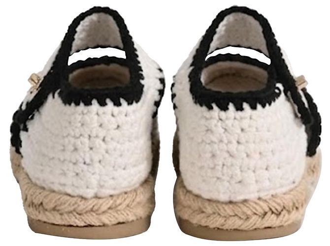 Timeless Espadrilles de algodón blanco con tira trenzada de Chanel - vista 3