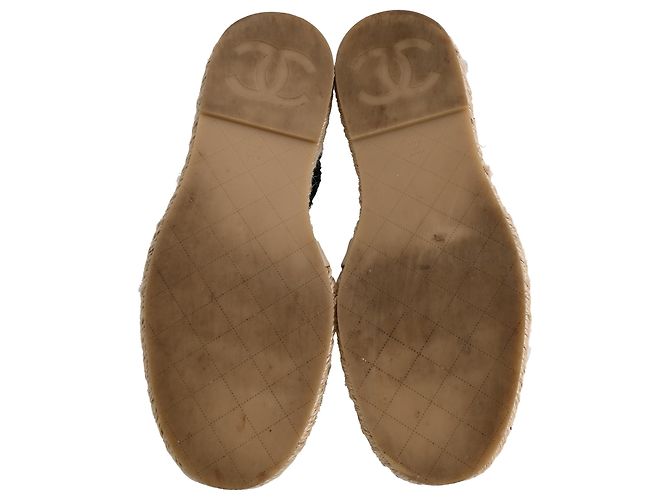 Timeless Espadrilles de algodón blanco con tira trenzada de Chanel - vista 6