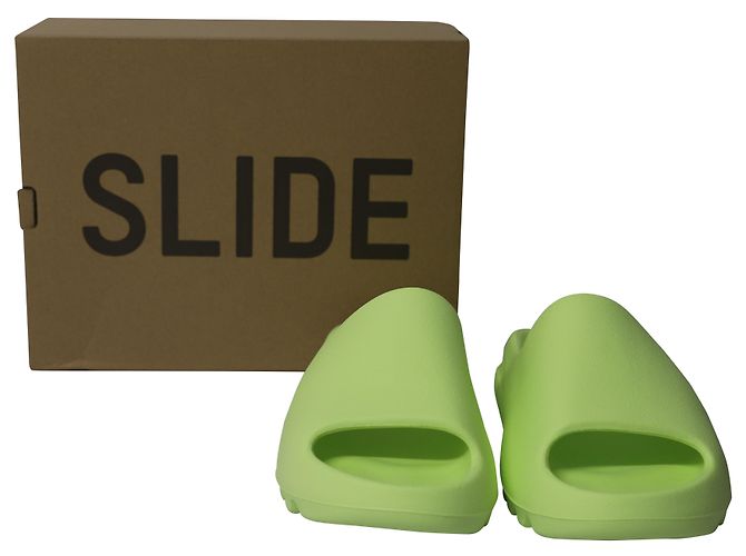 Adidas Yeezy Slides in plastica verde brillante - vista 8