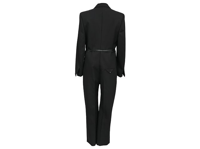 Mono Tuxedo con Solapa en Algodón Negro de Bottega Veneta - vista 3