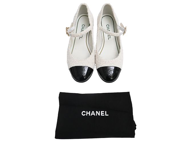 Timeless Bailarinas Mary Jane en Tweed CC de Chanel en Algodón Blanco - vista 11