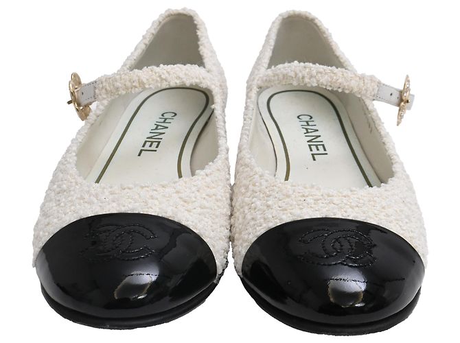 Timeless Bailarinas Mary Jane en Tweed CC de Chanel en Algodón Blanco - vista 2
