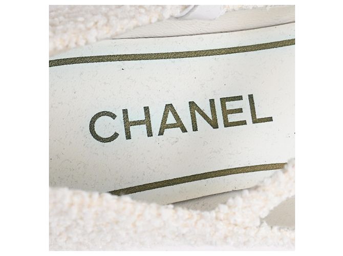 Timeless Bailarinas Mary Jane en Tweed CC de Chanel en Algodón Blanco - vista 8