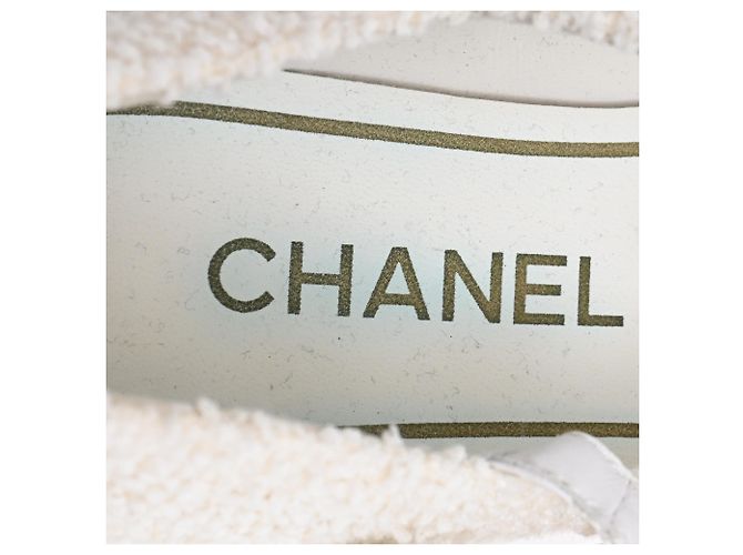 Timeless Bailarinas Mary Jane en Tweed CC de Chanel en Algodón Blanco - vista 9