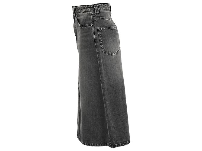Gonna Midi Balenciaga in Denim Grigio - vista 2