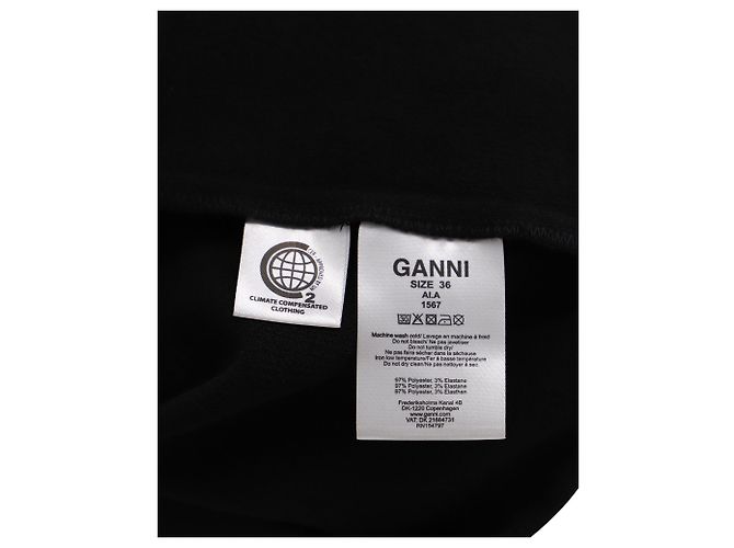 Mini-Kleid aus schwarzem Polyester mit Rüschen von Ganni - Ansicht 6