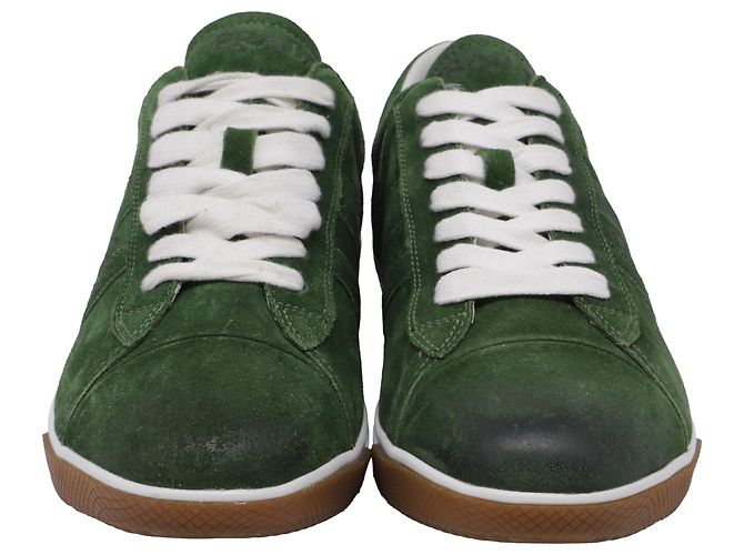 Baskets Prada Sport à bout capuchon en daim olive Vert Vert olive - vue 3