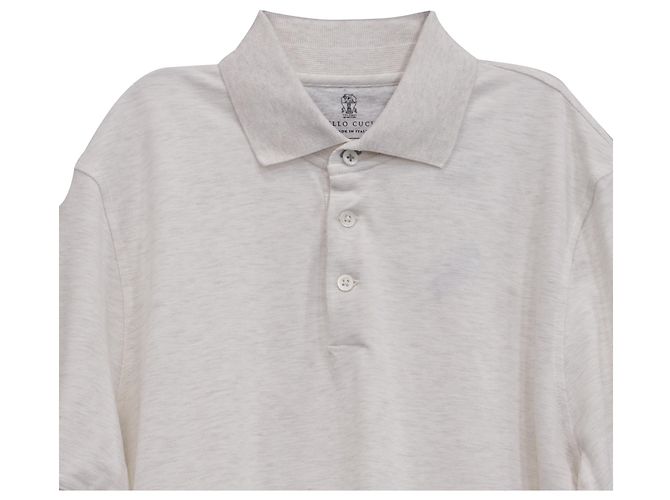 Polo a maniche corte Brunello Cucinelli in cotone bianco Crudo - vista 2