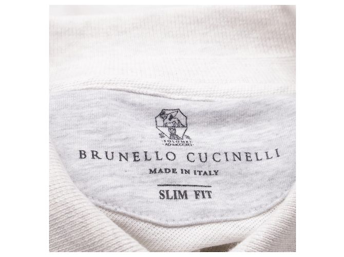 Polo a maniche corte Brunello Cucinelli in cotone bianco Crudo - vista 4