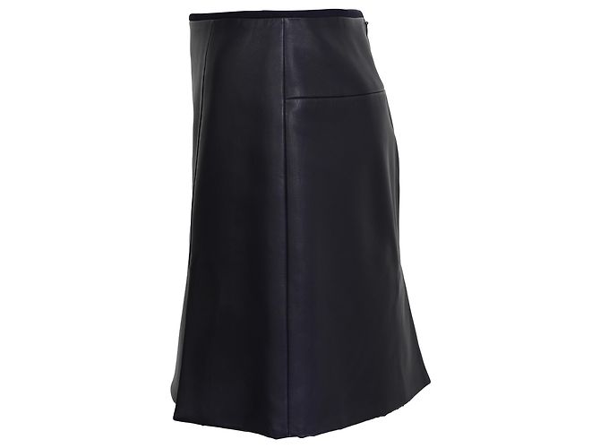 Falda Mini Hermès en Cuero Negro - vista 2