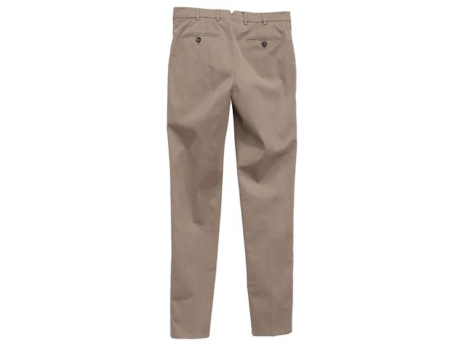 Pantaloni dritti in cotone beige Brunello Cucinelli - vista 2