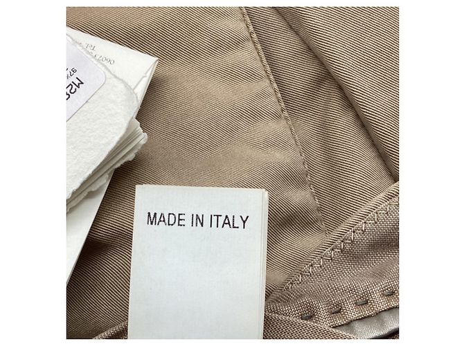 Pantaloni dritti in cotone beige Brunello Cucinelli - vista 3