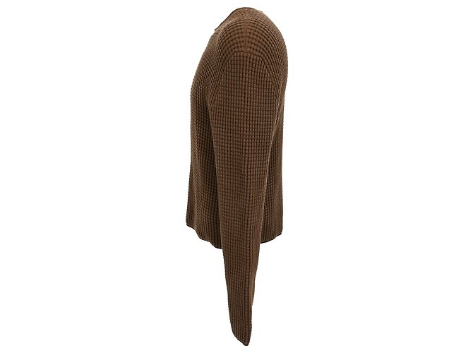 Bottega Veneta Rundhals-Pullover aus brauner Baumwolle Rot - Ansicht 2
