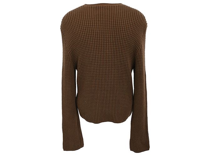 Bottega Veneta Rundhals-Pullover aus brauner Baumwolle Rot - Ansicht 3
