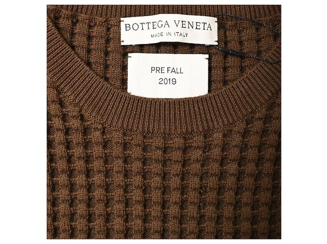 Bottega Veneta Rundhals-Pullover aus brauner Baumwolle Rot - Ansicht 4