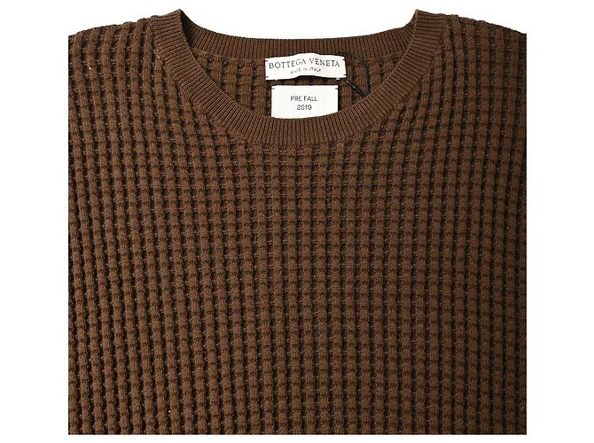 Bottega Veneta Rundhals-Pullover aus brauner Baumwolle Rot - Ansicht 5