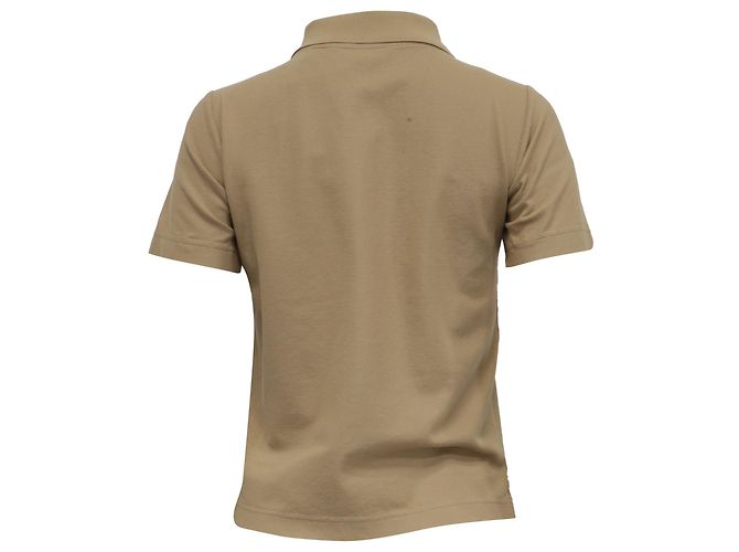 Polo de algodón beige con logo bordado de Burberry - vista 4